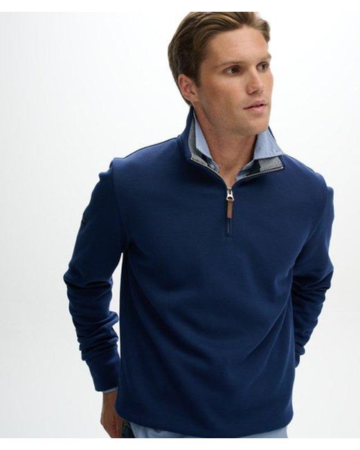 Superdry Blue & Co Core Pique Half Zip Sweatshirt for men