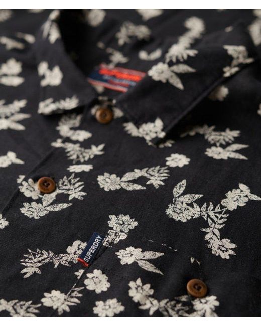 Superdry Black & Co Short Sleeve Beach Shirt for men