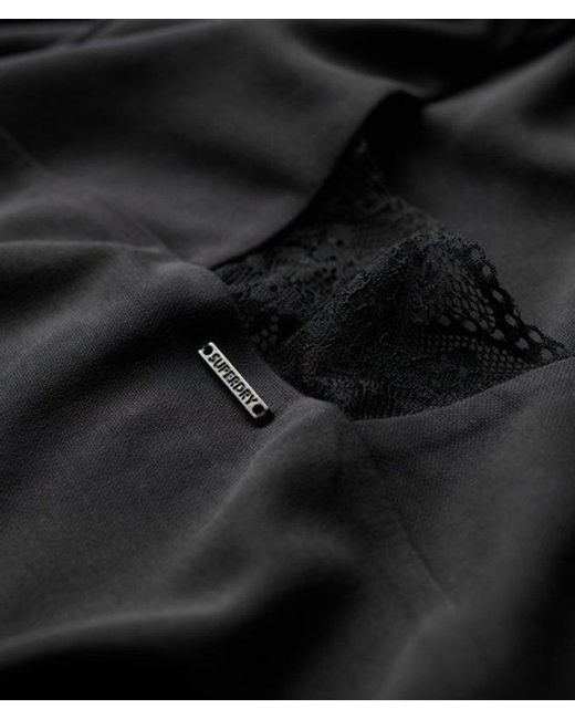 Superdry Black & Co Jersey Lace Back Midi Dress