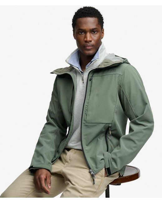 Superdry Green & Co Hooded Softshell Trekker Jacket for men