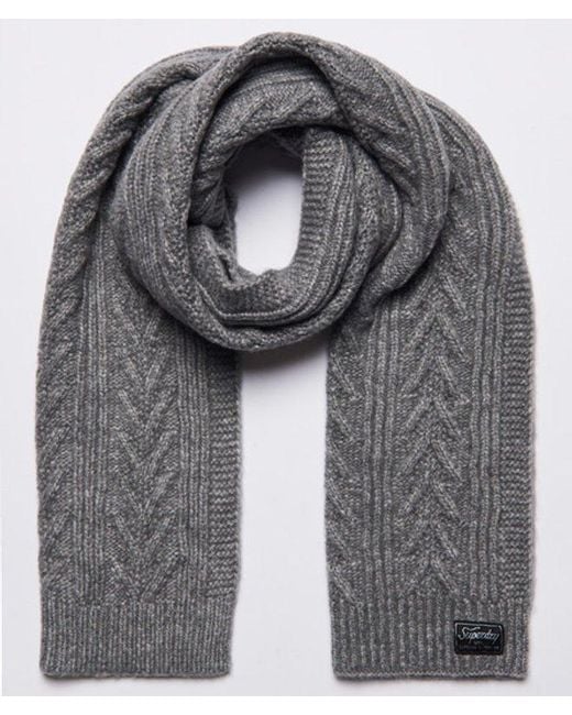 Superdry Gray & Co Cable Lux Scarf