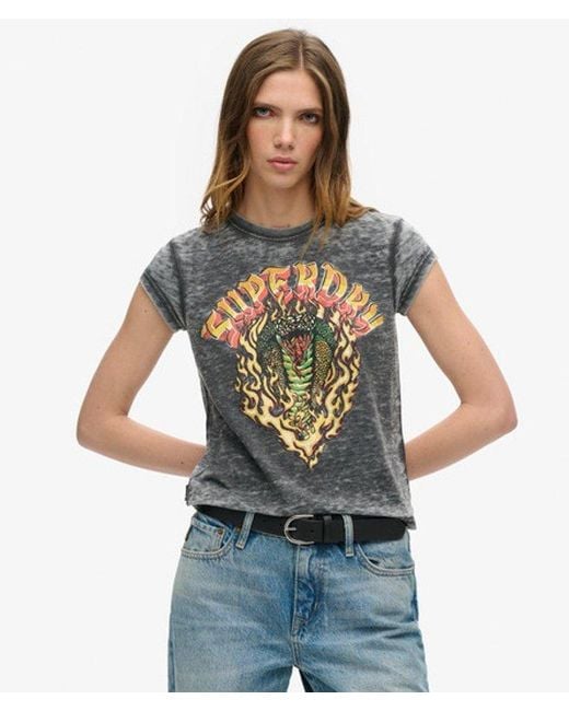 Superdry Blue & Co Biker Rock Graphic T-shirt