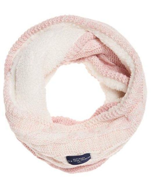 Superdry Clarrie Cable Knit Snood in Pink - Lyst