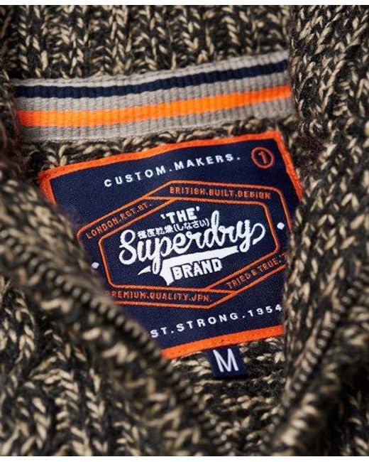 Superdry Brown Jacob Henley Jumper Stovepipe Twist for men