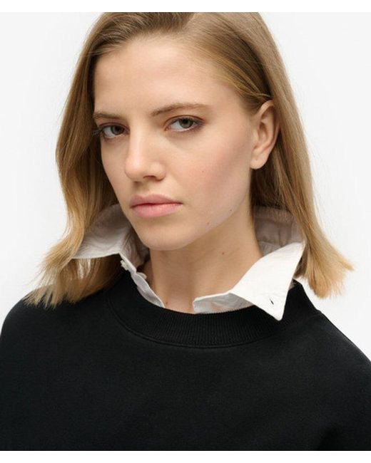 Superdry Black Essential Logo Relaxed Fit Sweatshirt