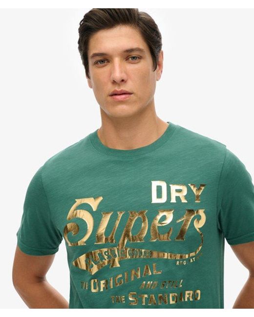 Superdry Green & Co Metallic Workwear Graphic T-shirt for men