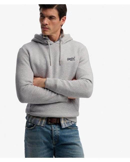 Homme Sweat À Capuche Logo Vintage Brodé Taille Superdry pour homme en coloris Gray