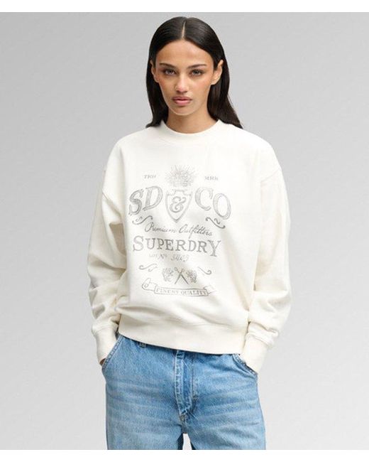 Superdry White & Co Vintage Workwear Crew Neck Sweatshirt