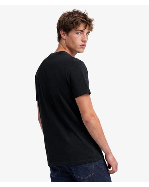Superdry Black & Co Logo Embroidered T-shirt for men