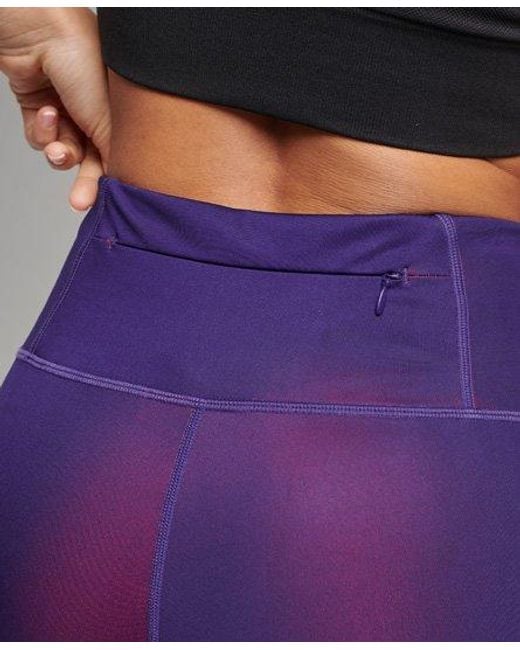 Superdry Purple Sport Training Essential Leggings Cobalt/Neon Ombre