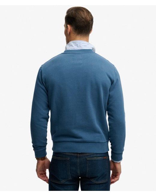 Superdry Blue & Co Athletic Essentials Crew Sweatshirt for men