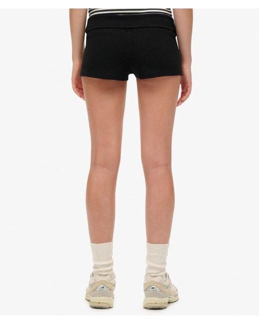 Superdry Black Athletic Essentials Fold Over Short