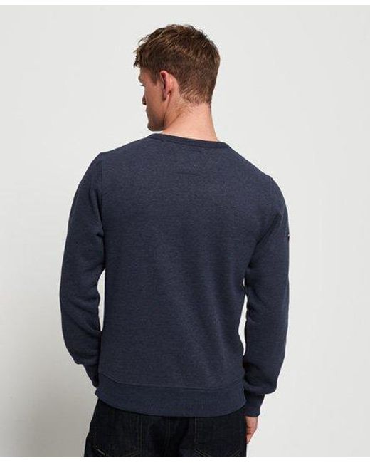Superdry Blue Premium Goods Embossed Debossed Sweatshirt Princedom Marl for men
