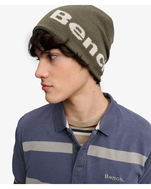 Superdry Green Bench X & Co Bench Jacquard Skater Beanie Hat for men