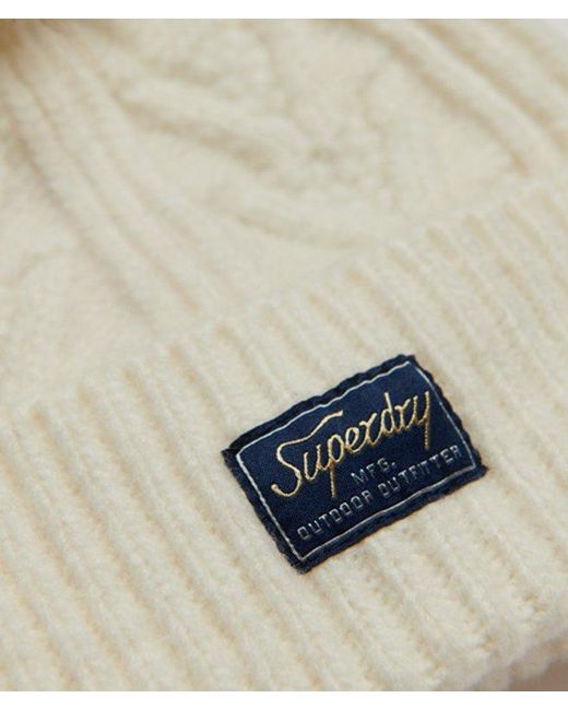 Superdry Natural & Co Cable Knit Beanie Hat