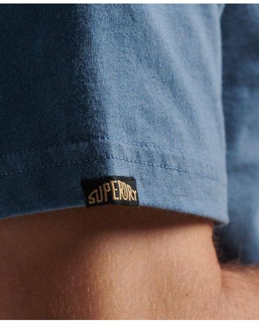 Superdry Blue Terrain Logo Print Relaxed Fit T-shirt for men