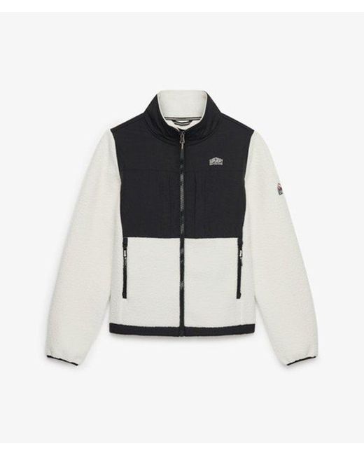 Superdry Black & Co Polar Fleece Hybrid Trekker Jacket