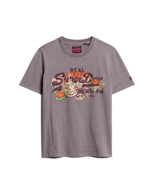 Superdry Gray & Co Tokyo Vintage Logo Graphic Relaxed T-shirt
