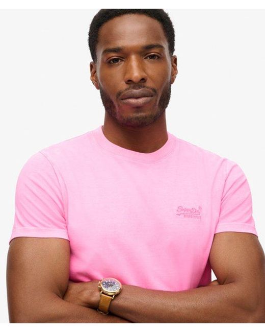 Superdry Essential Logo Embroidered Neon T-Shirt for men
