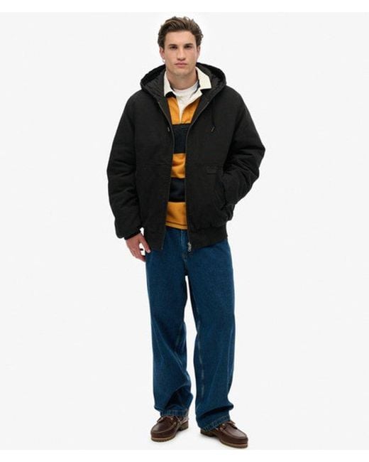 Superdry Black & Co Canvas Surplus Hooded Jacket for men