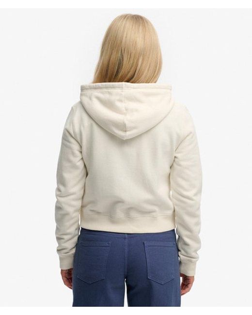 Superdry Natural & Co Athletic Essentials Cropped Zip Hoodie