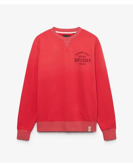 Superdry Red & Co Block Text Crew Neck Sweatshirt for men