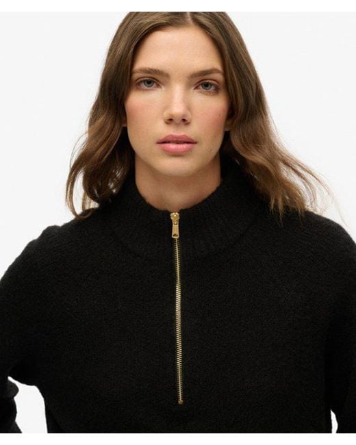 Superdry Black & Co Brushed Half Zip Jumper
