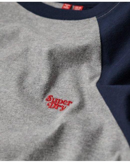 Superdry Gray Organic Cotton Essential Logo Raglan T-shirt