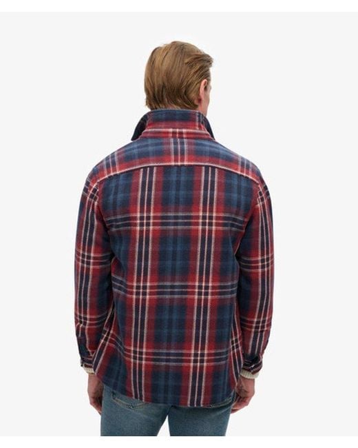 Superdry Red & Co Checked The Merchant Store Heavy Long Sleeve Shirt for men