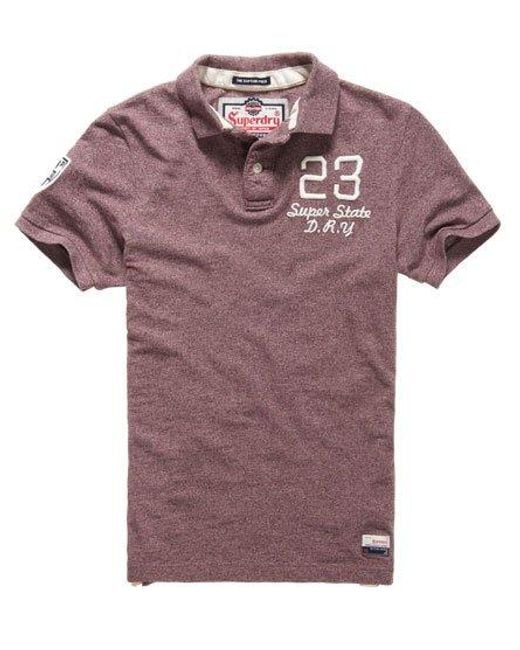 Superdry Purple Captain Polo Shirt Fig Grindle Slub for men