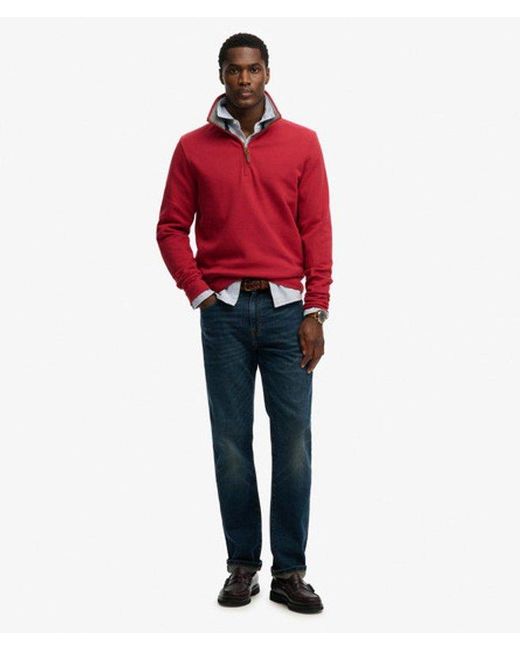 Superdry Red & Co Essential Pique Half Zip for men