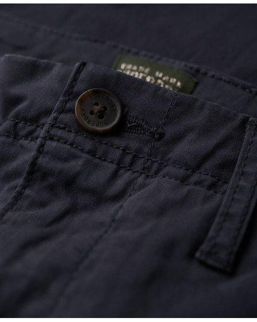 Superdry Blue Mid Rise Chino Trousers