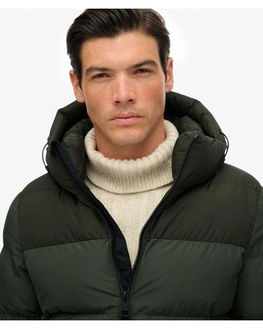 Superdry Black & Co Colourblock Hooded Puffer Jacket for men