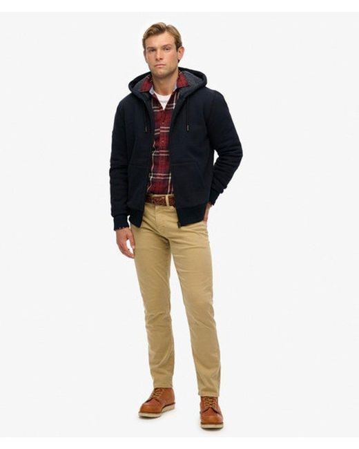 Superdry Blue & Co Borg Lined Zip Hoodie for men