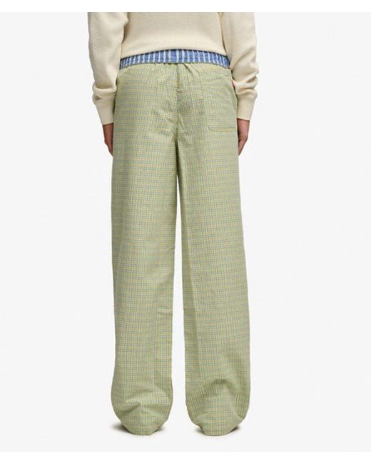 Superdry Green & Co Mini Check Cotton Trousers