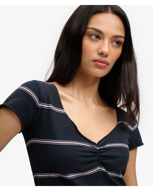 Superdry & Co Athletic Essentials Gathered Pattern Top