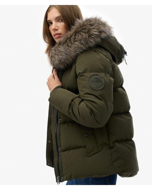 Superdry Everest Five Baffle Pufferjas in het Green