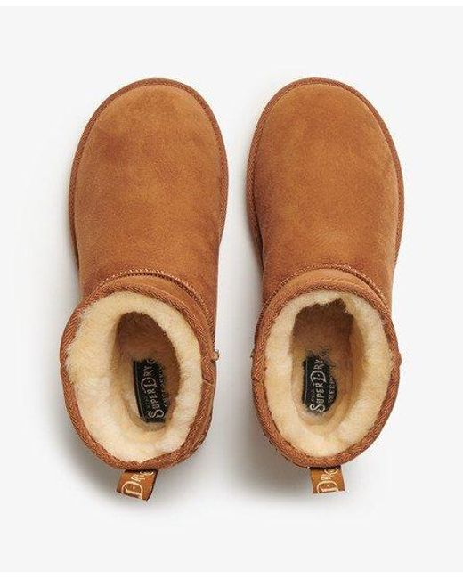 Mini bottes en daim sherpa Superdry en coloris Brown