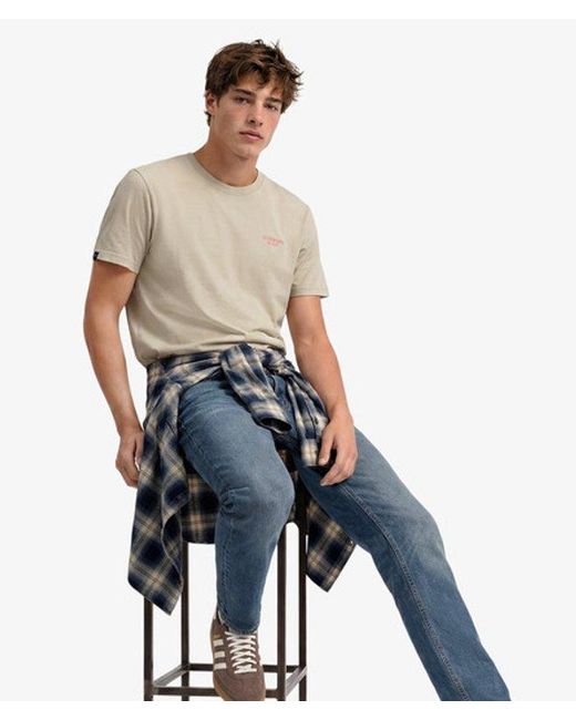 Superdry Gray & Co Essential Stacked Logo Embroidered T-shirt for men
