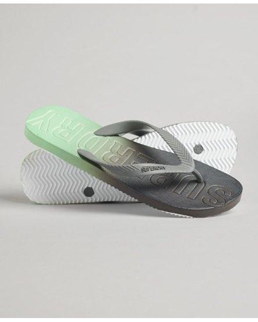 Superdry Metallic Code Dip Dye Flip Flops /Mint Dip Dye for men