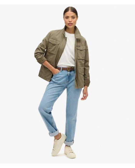 Superdry Brown Embroidered M65 Military Jacket