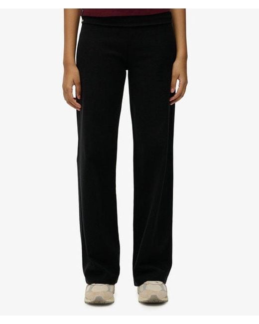 Superdry Black Athletic Essentials Fold Over Joggers