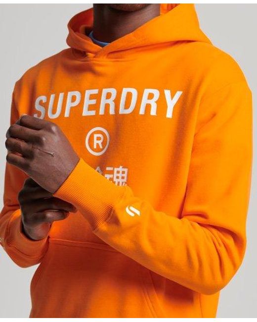 Superdry Orange Code Core Sport Hoodie Jaffa for men
