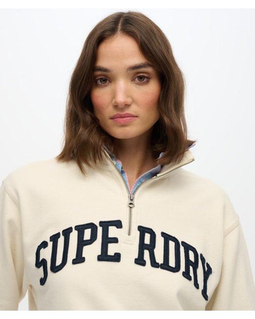 Superdry Natural & Co Athletic Essentials Applique Half Zip Sweatshirt
