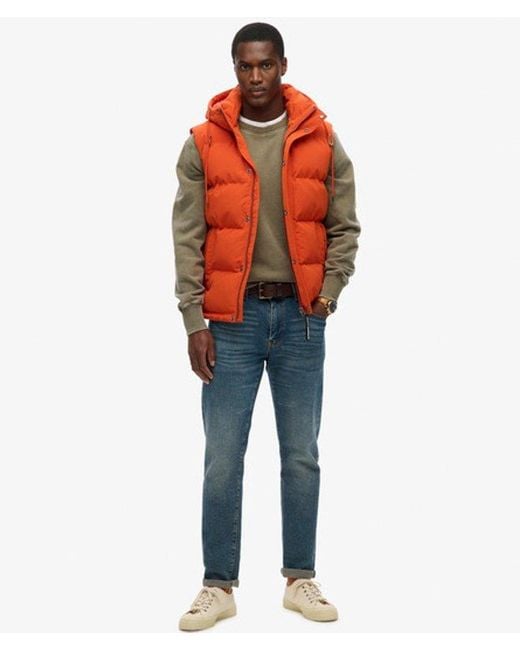 Superdry Orange & Co Everest Hooded Puffer Gilet for men