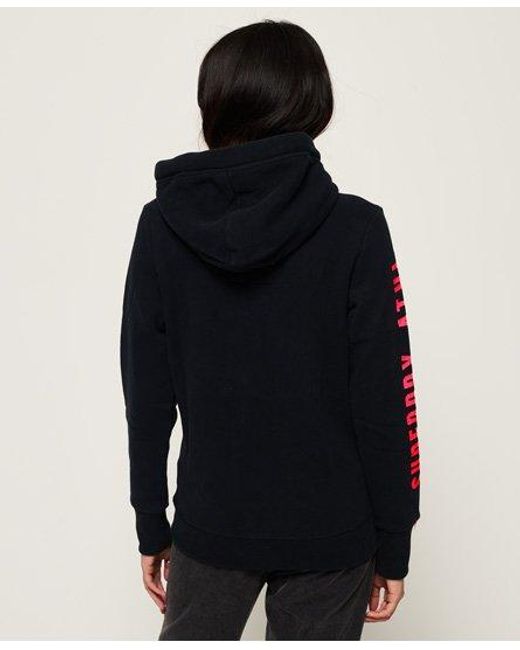 Superdry Black Track & Field Zip Hoodie Eclipse