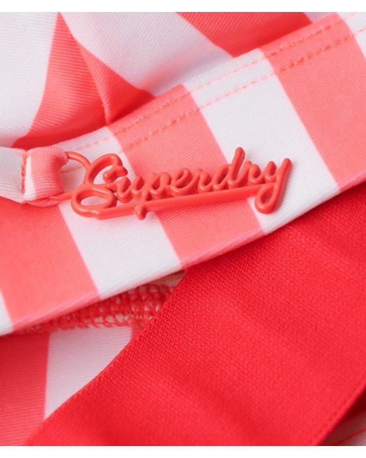 Superdry Red & Co Striped Cheeky Bikini Bottoms
