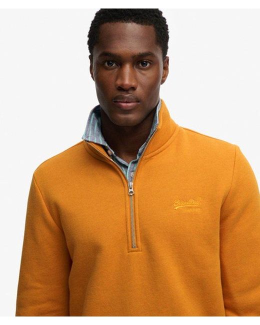 Superdry Orange & Co Vintage Logo Embroidered Half Zip Sweatshirt for men