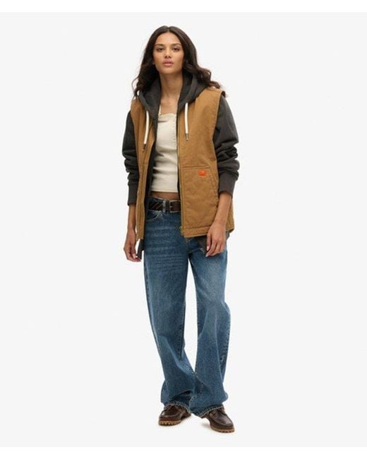 Superdry Brown & Co Oversized Surplus Workwear Gilet