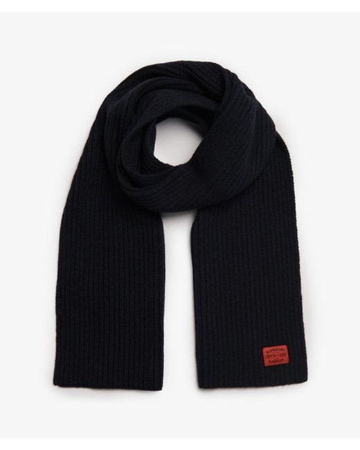 Superdry Black & Co Workwear Knit Scarf for men